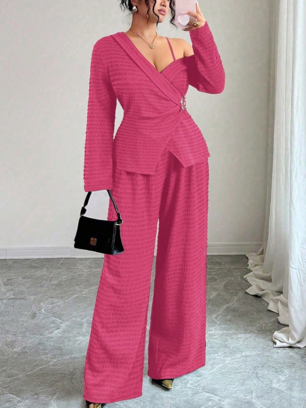 pink pant set